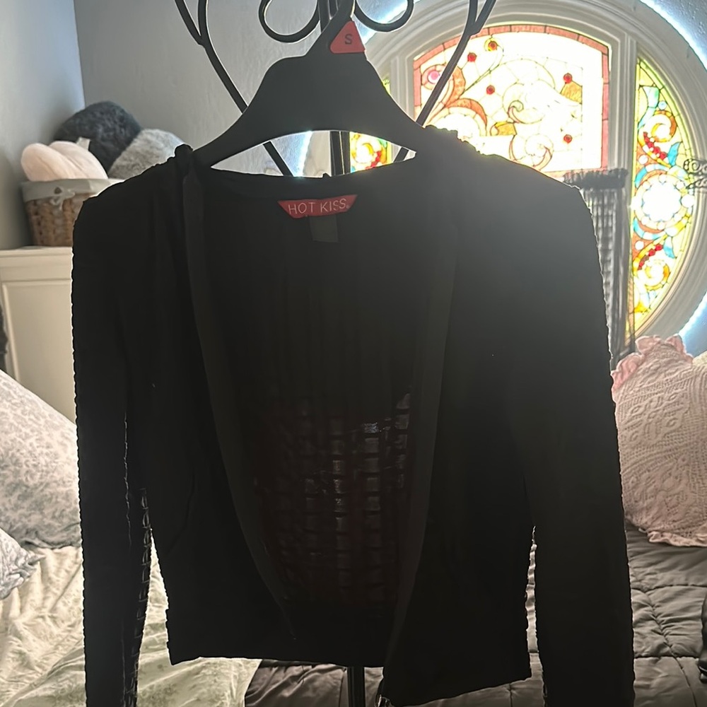 Hot Kiss Black Mesh Cardigan